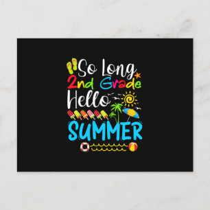So Long 2nd Grade Hello Summer Last Day Of School. Announcement Postcard