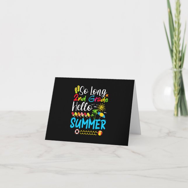 So Long 2nd Grade Hello Summer Last Day Of School. Invitation (Front)