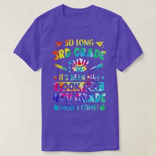 So Long 3rd Grade 4th Grade Here I Come Graduation T-Shirt (Design Front)