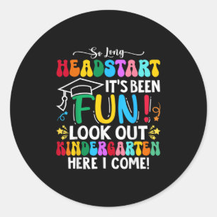 So Long Headstart Graduation 2025 Kindergarten Her Classic Round Sticker