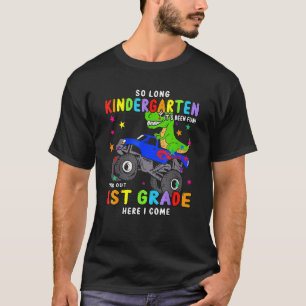 So Long Kindergarten 1st Grade Dino Monster Truck T-Shirt