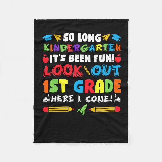 So Long Kindergarten 1st Grade  Fleece Blanket (Front)