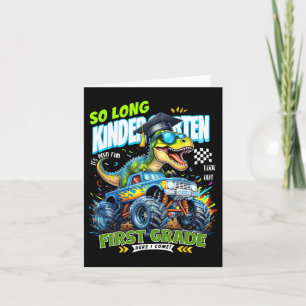 So Long Kindergarten Graduate Dinosaur 1st Grade H Card