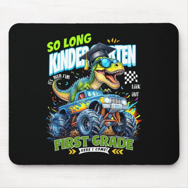 So Long Kindergarten Graduate Dinosaur 1st Grade H Mouse Mat (Front)