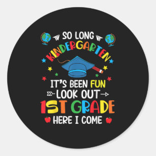 So Long Kindergarten Graduation 1st Grade Kids Boy Classic Round Sticker