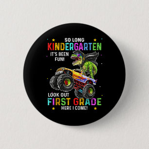 So Long Kindergarten Graduation Cl Of 2025 Dinosau 6 Cm Round Badge