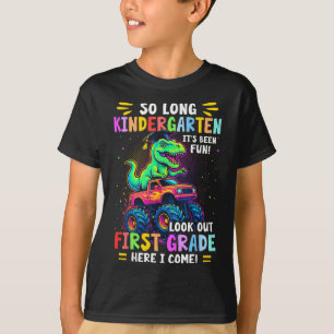 So Long Kindergarten Graduation Monster Truck Dino T-Shirt