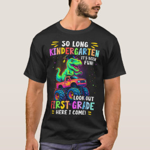 So Long Kindergarten Graduation Monster Truck Dino T-Shirt