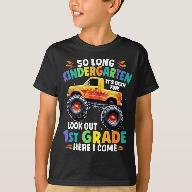 So Long Kindergarten Graduation Monster Truck  T-Shirt (Front)