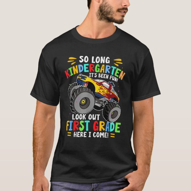 So Long Kindergarten Graduation Monster Truck T-Shirt (Front)