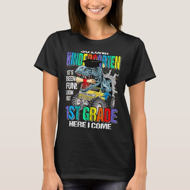 So Long Kindergarten Here I Come Dinosaur Monster  T-Shirt (Front)