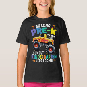 So Long Pre-K Graduation Monster Truck T-Shirt