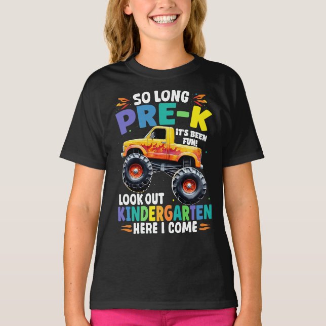 So Long Pre-K Graduation Monster Truck T-Shirt (Front)