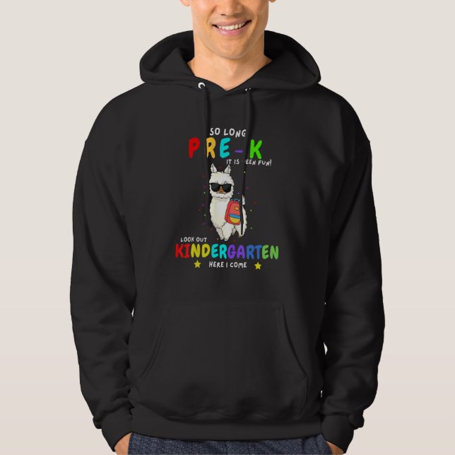 So Long Pre K Kindergarten Here I Come Llama Gradu Hoodie (Front)