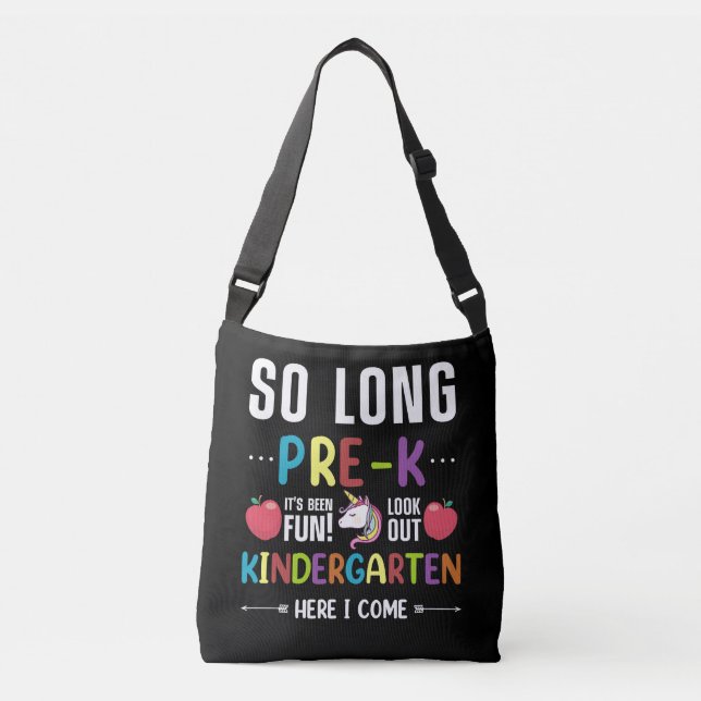 So Long Pre-K Kindergarten Here I Come Pre-k Crossbody Bag (Front)