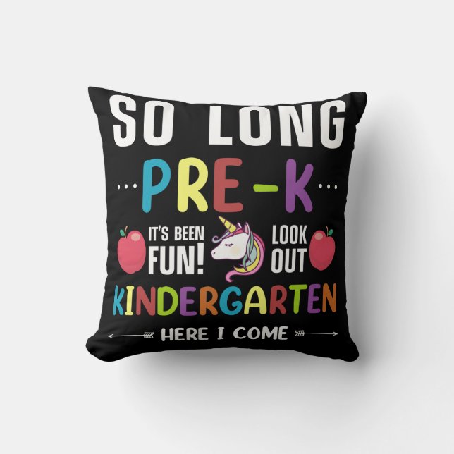 So Long Pre-K Kindergarten Here I Come Pre-k Cushion (Front)