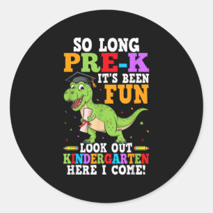 So Long Pre-k Preschool Graduation Kindergarten He Classic Round Sticker