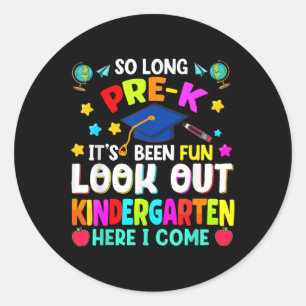 So Long Prek Graduation Graduate Teacher Kid Boy G Classic Round Sticker