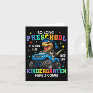 So Long Preschool Graduation Cl 2025 Dinosaur Kids Card