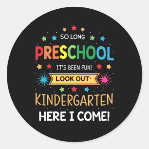 So Long Preschool Graduation Graduate Teacher Kid Classic Round Sticker