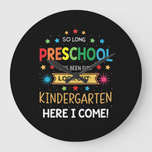 So Long Preschool Graduation Graduate Teacher Kid Large Clock