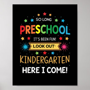 So Long Preschool Graduation Graduate Teacher Kid  Poster