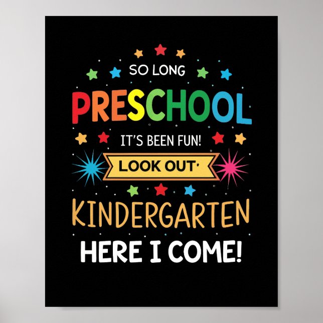So Long Preschool Graduation Graduate Teacher Kid  Poster (Front)