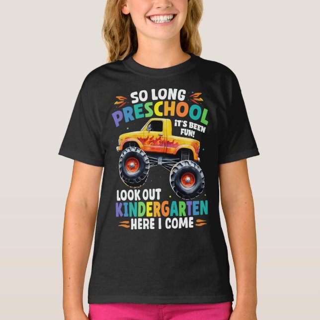So Long Preschool Graduation Monster Truck T-Shirt (Front)