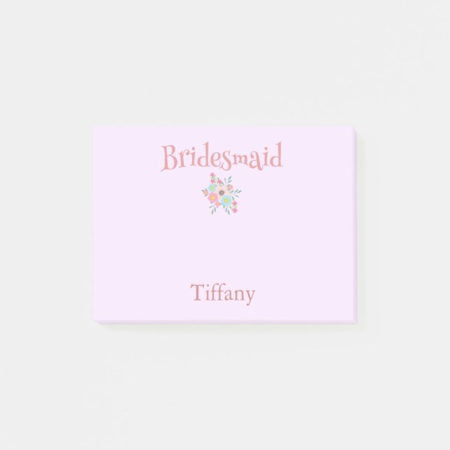 So lovely Bridesmaid Floral Bouquet Post-it Notes (Front)