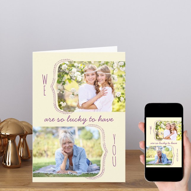 So Lucky to Have You 2 Photo Editable Occasion Card (Creator Uploaded)