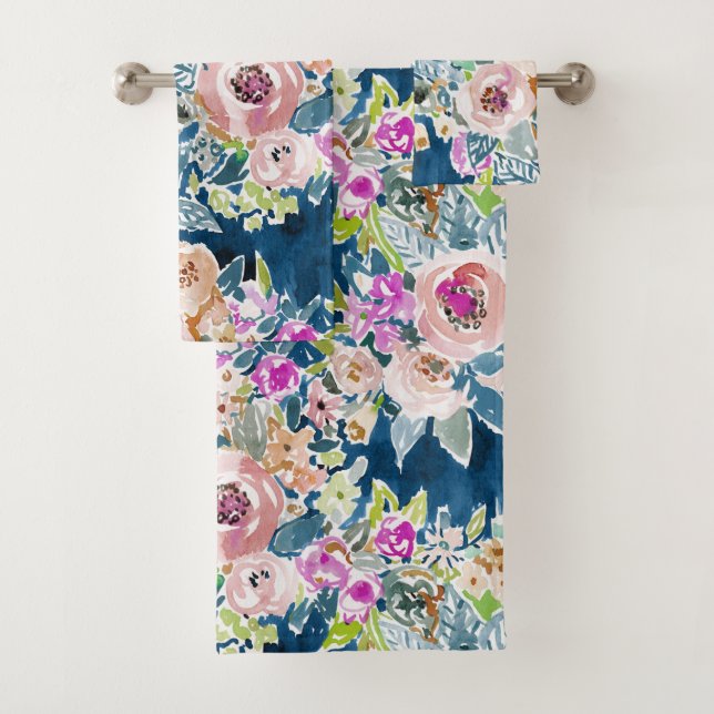 SO LUSCIOUS Colorful Floral Bath Towel Set (Insitu)