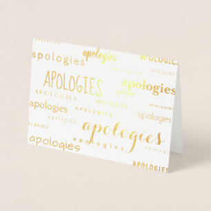 so many apologies gold foil foil card