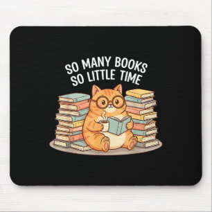 So Many Books Little Time Cat With Coffee Mouse Mat