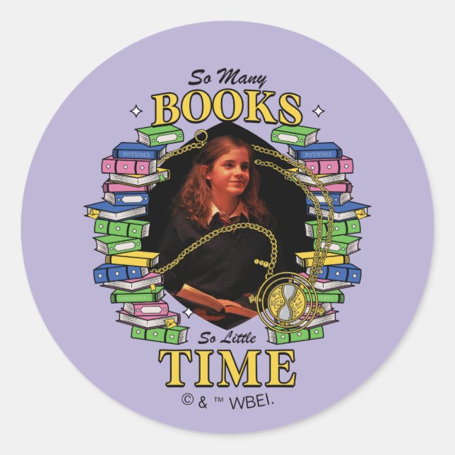 So Many Books, So Little Time Classic Round Sticker (Front)