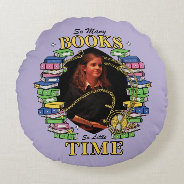 So Many Books, So Little Time Round Cushion (Front)