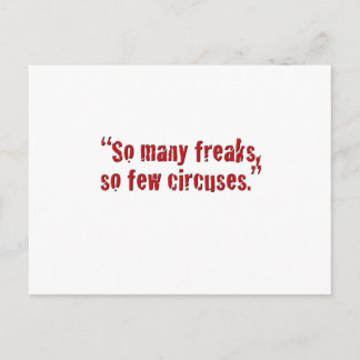 "So many freaks... Postcard