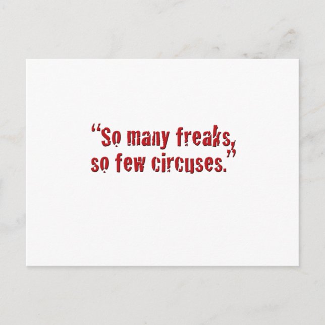 "So many freaks... Postcard (Front)