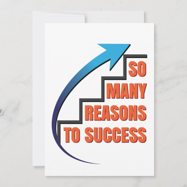 So many reasons to success - Motivational quote Invitation (Back)