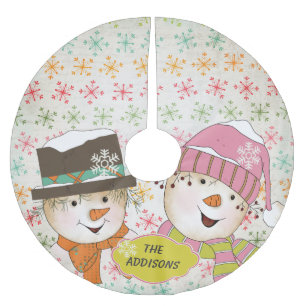 So Many Snowflakes Snowmen Holidays Tree Skirt