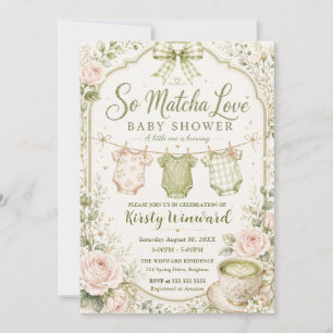 So Matcha Love Baby Shower Invitation