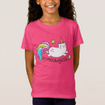 So Meowgical Cute Unicorn kitty glitter sparkles T-Shirt<br><div class="desc">So Meowgical Cute Unicorn kitty on a shiny glitters sparkling rainbow and turquoise background. Simple illustration of a funny whole new mythological creature unicorn cat! This makes a great gift for children,  your own or beloved niece or nephew. Be a creative unicorn!</div>