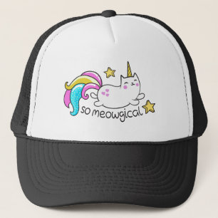 So Meowgical Cute Unicorn kitty glitter sparkles Trucker Hat