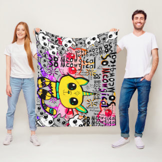 So Meowgical Fleece Blanket by Theo • Think Olive 