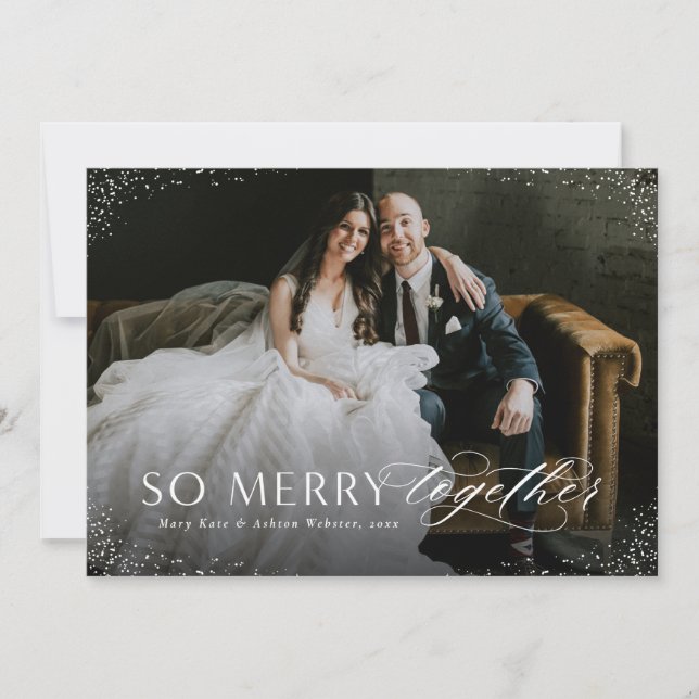 So merry together newlywed holiday photo card (Front)