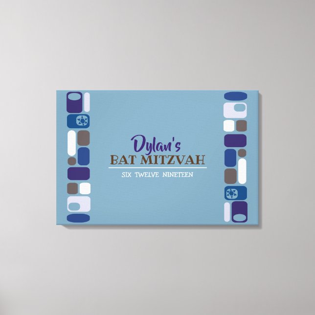 SO MOD Bar Bat Mitzvah Sign-In Board Canvas Print (Front)