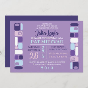 SO MOD Bat Mitzvah Invitation