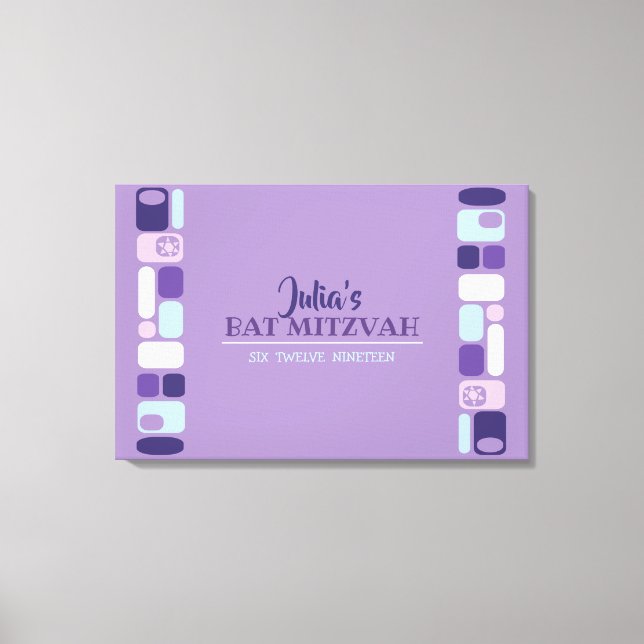 SO MOD Bat Mitzvah Sign-In Board Canvas Print (Front)