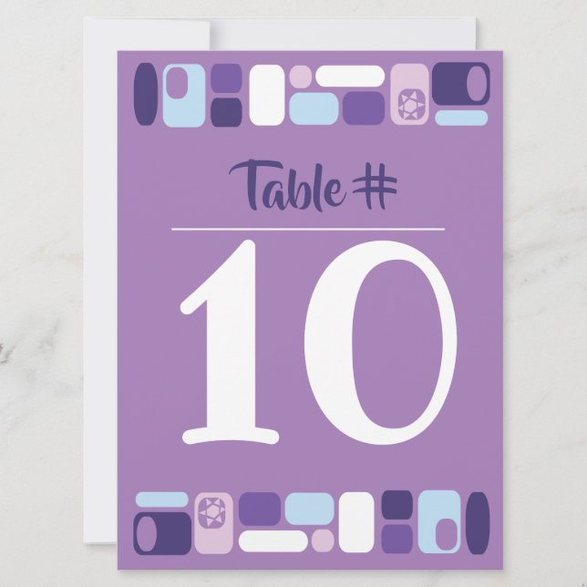 SO MOD Bat Mitzvah Table Number Card (Front)
