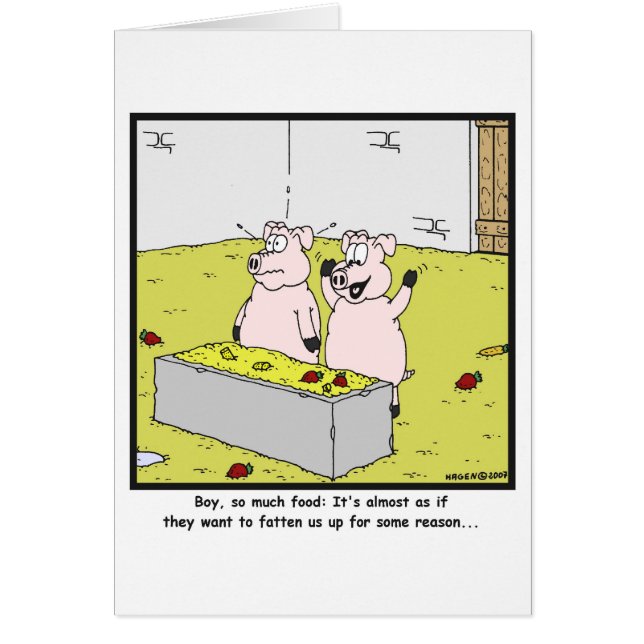 So much food: Pig cartoon (Front)