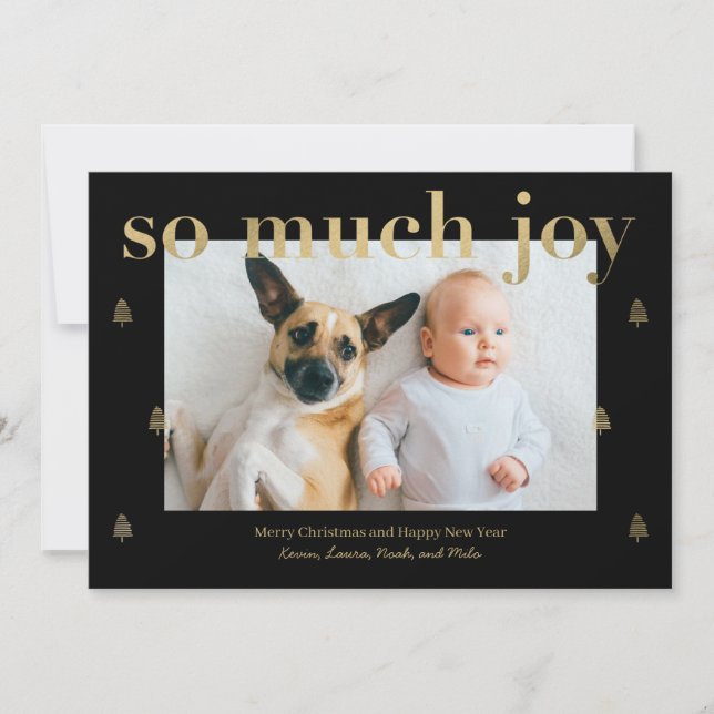 So Much Joy Modern Holiday Photo Card (Front)